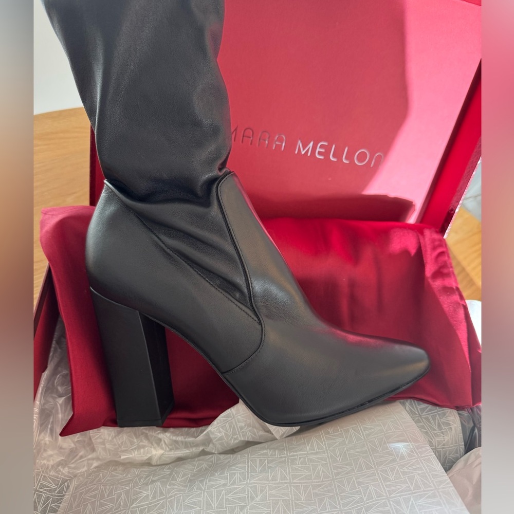 Tamara Mellon Helmut stretch leather knee high boot black 41 - Picture 4 of 7